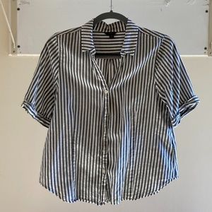 J. Crew Striped Button-Up Top